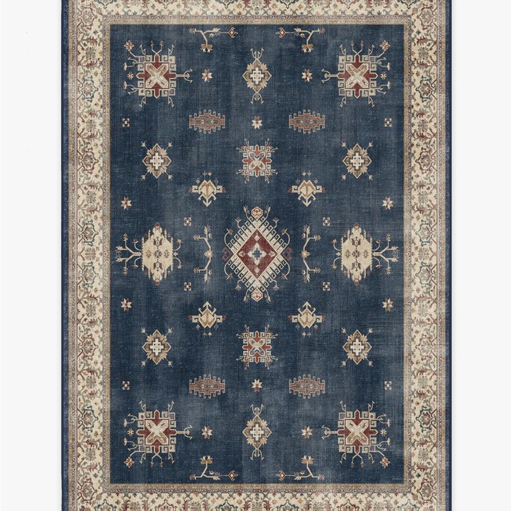 Elegant Blue and Cream Area Rug